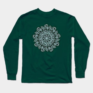 Light blue dot mandala Long Sleeve T-Shirt